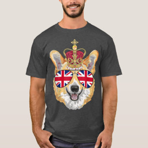 Förenade kungariket Flagga Welsh Royal Corgi UK Un T Shirt