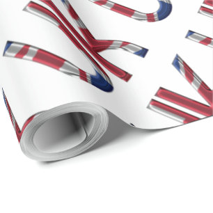 Förenade kungariket Initialer Union Jack Flagga Fä Presentpapper