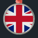 Förenade kungariket julgransprydnad metall<br><div class="desc">Flagga i Förenade kungariket. Helt anpassade. Användorna i Förenade kungariket Underbara Storbritannien och Nordirland är som sitt nationella flagga den banderoll som går under namnet Union Flagga eller Union Jack, när han flyger till havs. Den nuvarande utformningen av unionen Flagga data från Irland och Underbara Storbritannien 1801. Den består av...</div>