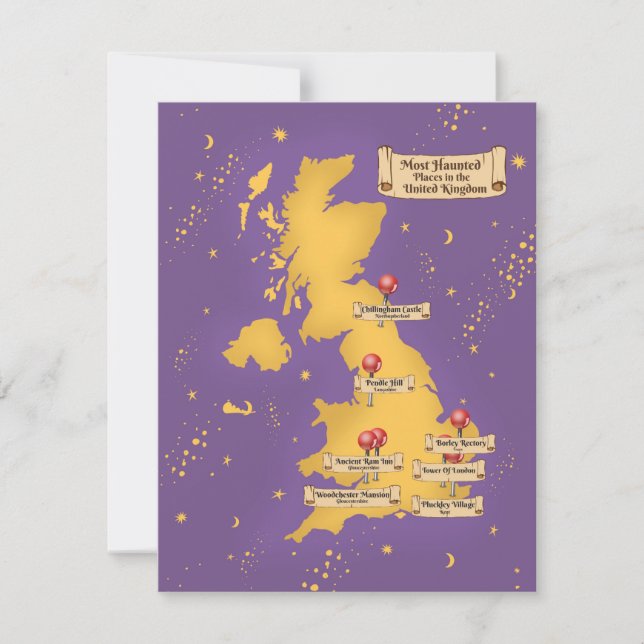 Förenade kungariket Mest hemsökt Ställen Karta. (Framsida)