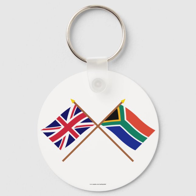 Förenade kungariket och södra Afrikan Crossed Flag Nyckelring (Framsida)