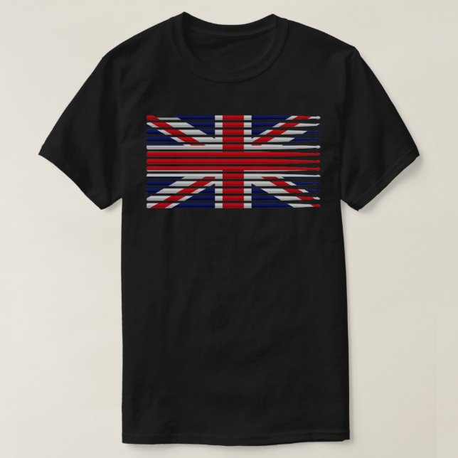 Förenade kungariket Patriotic UK Flagga Drumsticks T Shirt (Design framsida)