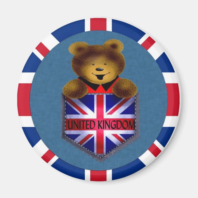 Förenade kungariket Pocket Bear Magnet (Framsidan)