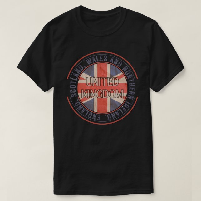 Förenade kungariket Retro Flagga T Shirt (Design framsida)