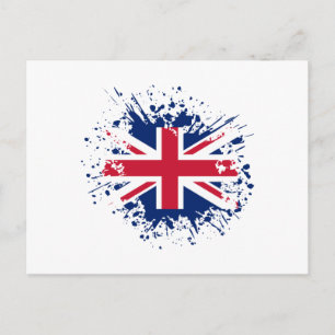 Förenade kungariket Souvenir Landmark, UK Flagga Vykort
