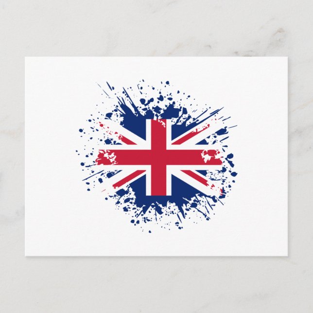 Förenade kungariket Souvenir Landmark, UK Flagga Vykort (Framsida)
