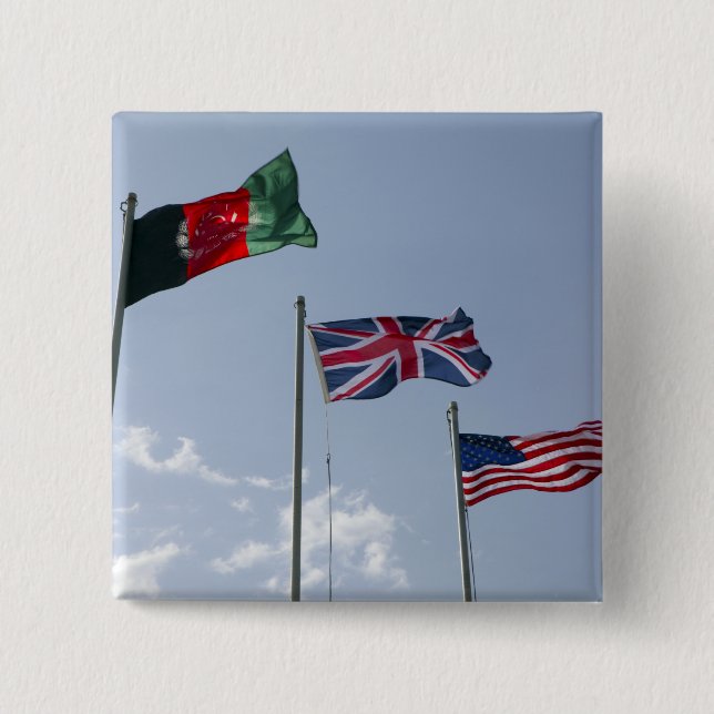 Förenade kungarikets Flagga mellan Afghanistan och Knapp (Framsida)