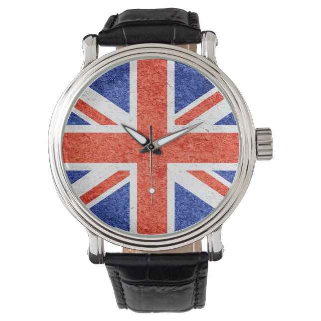 Förenade kungarikets Flagga Vintage 2 Armbandsur (Framsida)