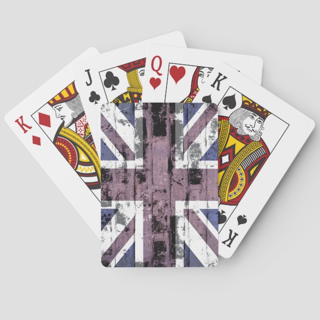 Förenade kungarikets Flagga Vintage Casinokort (Baksidan)