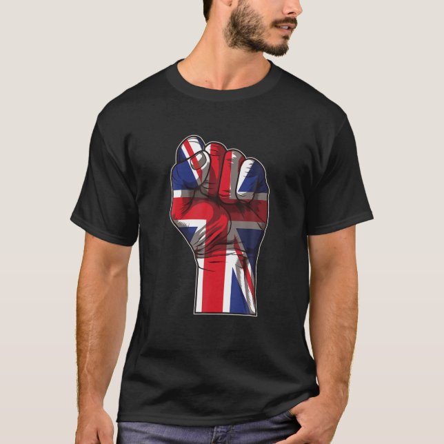 Förenade kungarikets Pride - Raising Fist Union Ja T Shirt (Framsida)