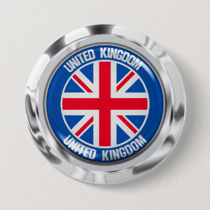 Förenade kungarikets Round Emblem Knapp