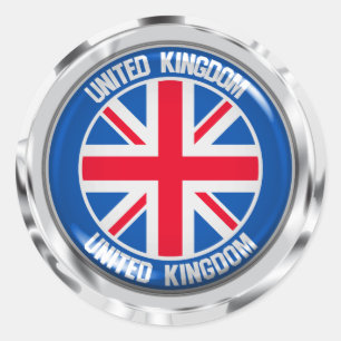 Förenade kungarikets Round Emblem Runt Klistermärke