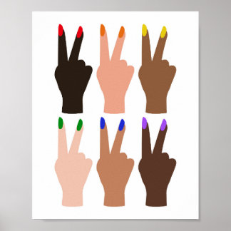Förenade mångfalden Fredstecken Rainbow Färg Poster