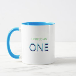 Förenade som en enhetlighetsmeddelande kaffemug mugg