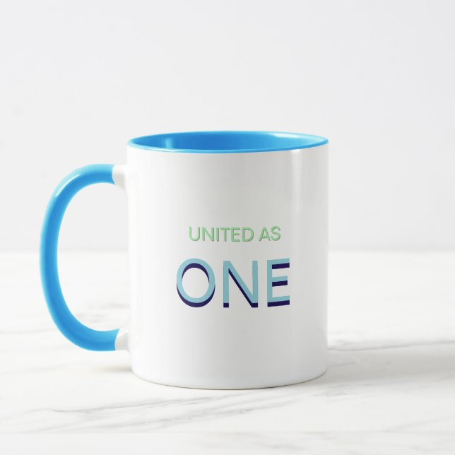 Förenade som en enhetlighetsmeddelande kaffemug mugg (Vänster)