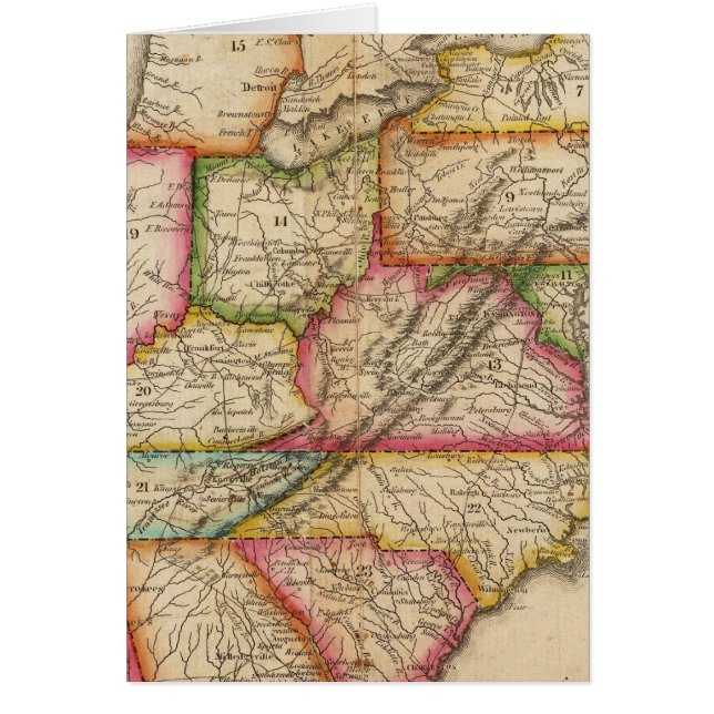 Förenade Stater 11 Hälsningskort (Framsidan)