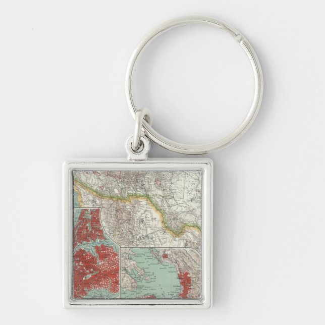 Förenade Stater 32 Fyrkantig Silverfärgad Nyckelring (Framsidan)