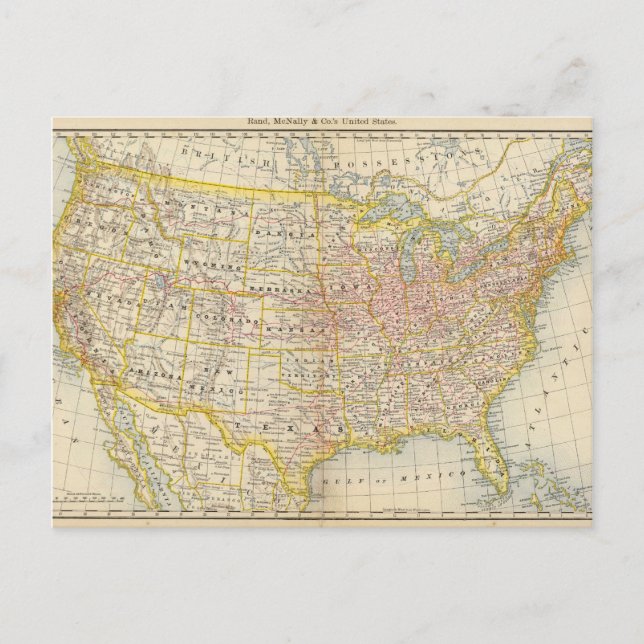 Förenade Stater 4 Vykort (Framsida)