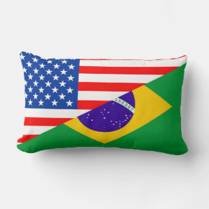 förenade stater america brazil halva flagga usa la lumbarkudde