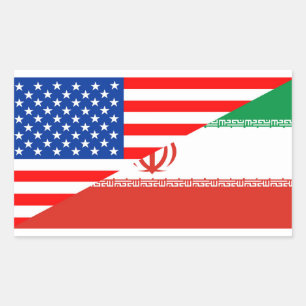 förenade stater america iran halv flagga usa land rektangulärt klistermärke