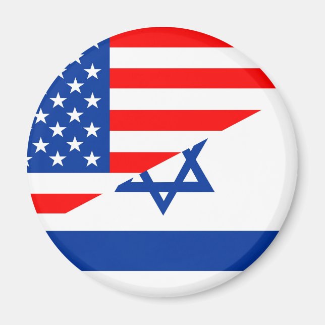 förenade stater america israel halva flagga usa la magnet (Framsidan)