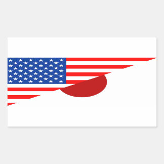 förenade stater america japan halv flagga usa land rektangulärt klistermärke