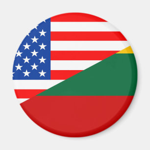 förenade stater america lithuania halv flagga usa magnet