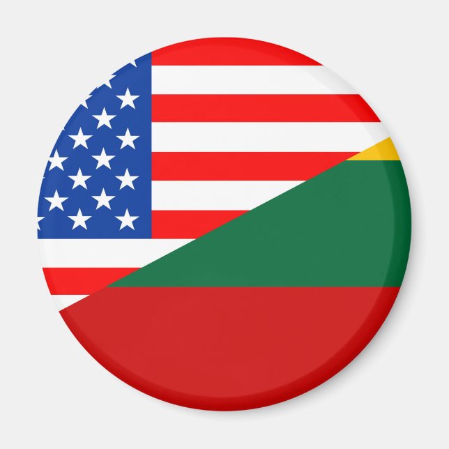 förenade stater america lithuania halv flagga usa  magnet (Framsidan)