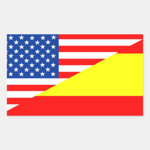 förenade stater america spain halva flagga usa lan rektangulärt klistermärke