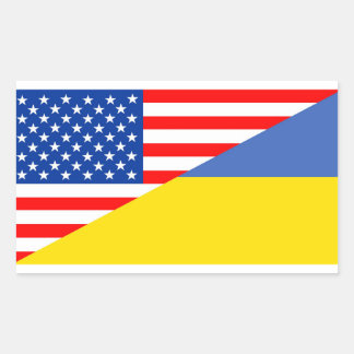 förenade stater america ukraine halv flagga usa rektangulärt klistermärke