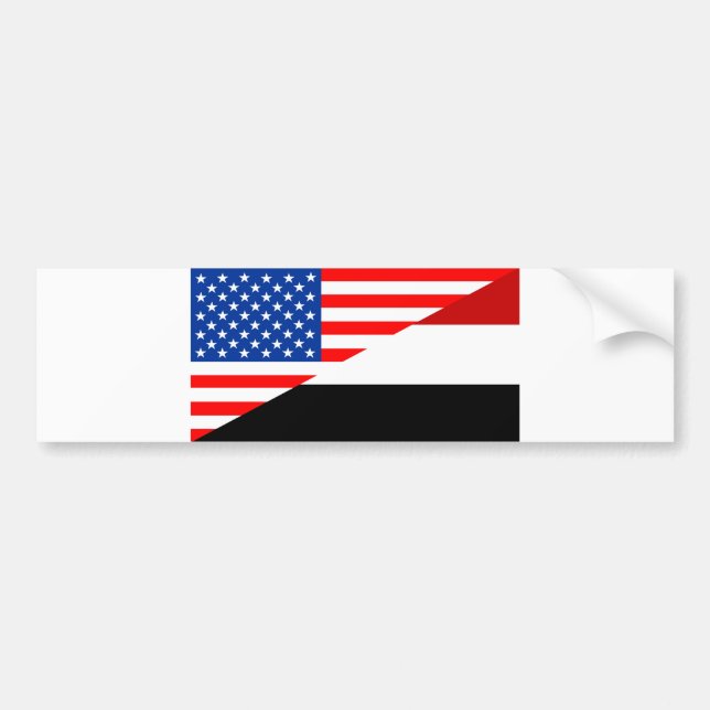 förenade stater america yemen halva flagga usa lan bildekal (Framsidan)