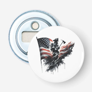 Förenade Stater Flagga. Firefighter Flasköppnare