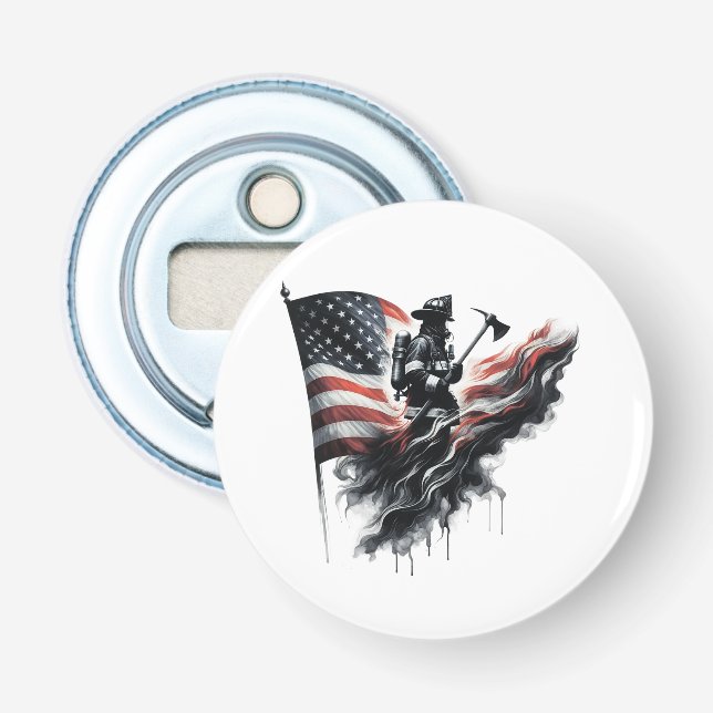 Förenade Stater Flagga. Firefighter Flasköppnare (Framsidan)