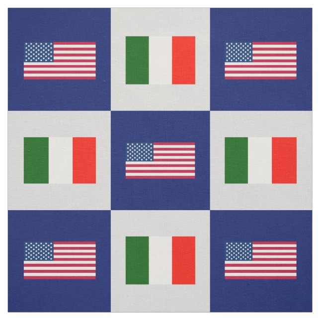 Förenade Stater Flagga, Italien Flagga på Blue & L Tyg (Provkarta)