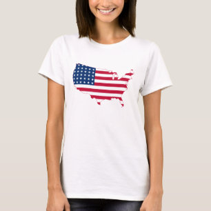 Förenade Stater Flagga Karta T-Shirt