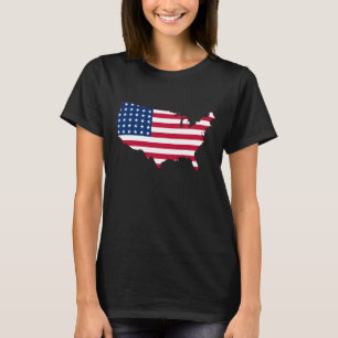 Förenade Stater Flagga Karta T-Shirt