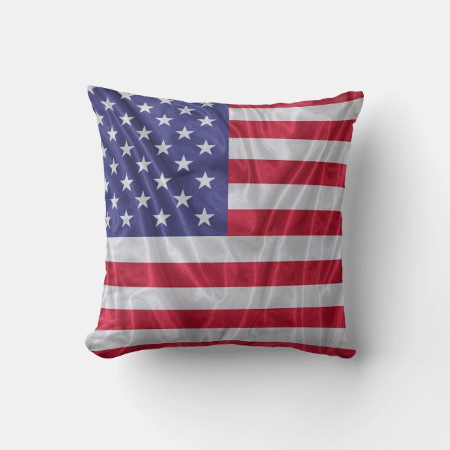 Förenade Stater flagga mönster på tyget struktur,  Kudde (Framsida)