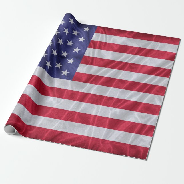 Förenade Stater flagga mönster på tyget struktur,  Presentpapper (Utrullad)