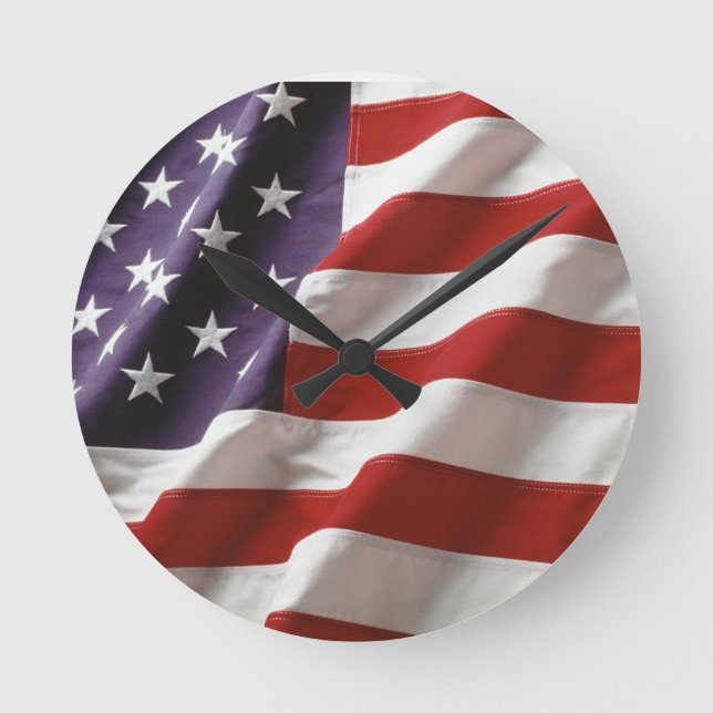 Förenade Stater Flagga Rund Klocka (Framsida)