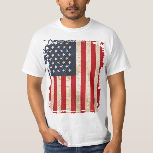 Förenade Stater Flagga Tee Shirt (Framsida)