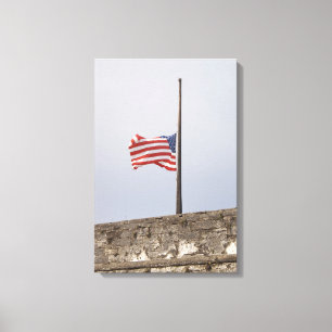 Förenade Stater Flagga vid halv mast (USA) Canvastryck
