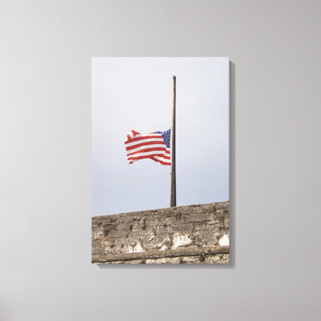 Förenade Stater Flagga vid halv mast (USA) Canvastryck (Framsida)