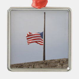 Förenade Stater Flagga vid halv mast (USA) Julgransprydnad Metall