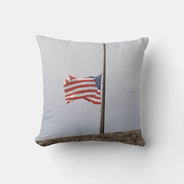 Förenade Stater Flagga vid halv mast (USA) Kudde (Framsida)