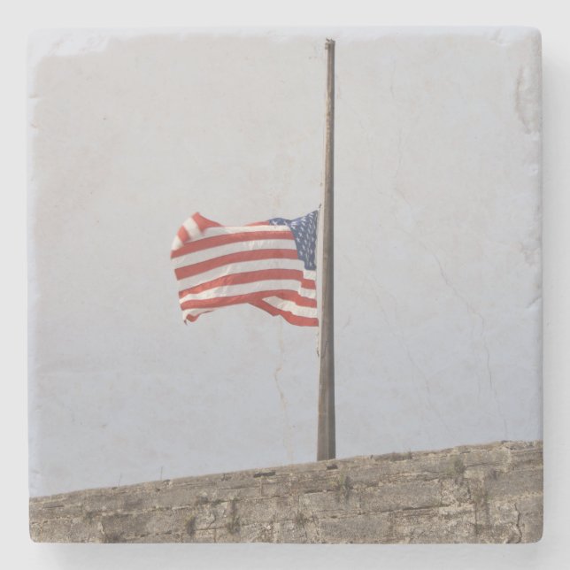 Förenade Stater Flagga vid halv mast (USA) Stenunderlägg (Framsidan)