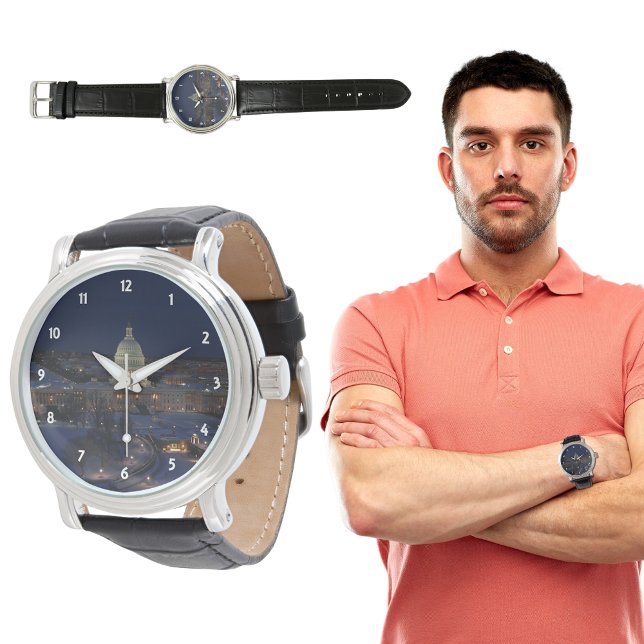 Förenade Stater Huvudstad Bygger i natt Armbandsur (United States Capitol Building at Night Watch)