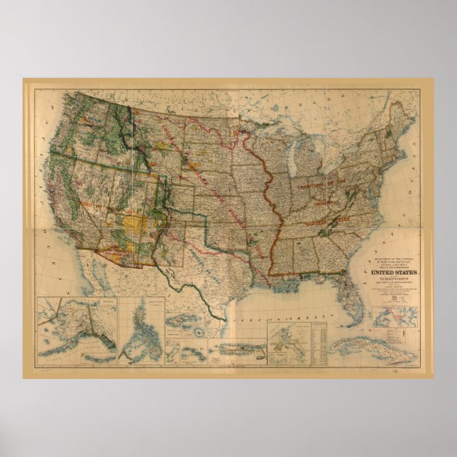 Förenade Stater inklusive territorier (1923) Poster (Framsidan)