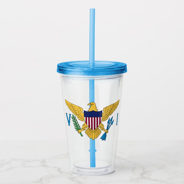 Förenade Stater-Jungfruöarna Flagga Take Away Mugg (Framsida)