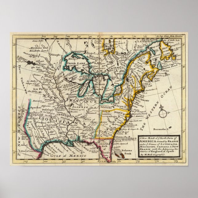 Förenade Stater, Kanada, Nordamerika Poster (Framsidan)