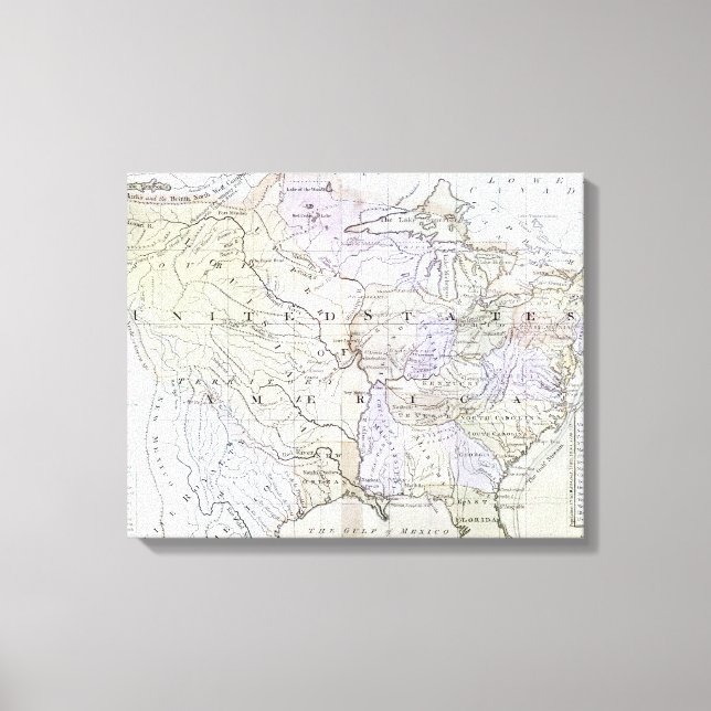 FÖRENADE STATER KARTA, c1812 Canvastryck (Framsida)